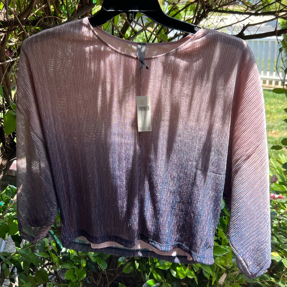 Anthropologie Sparkly Top - Pink and Purple Ombré - Size small